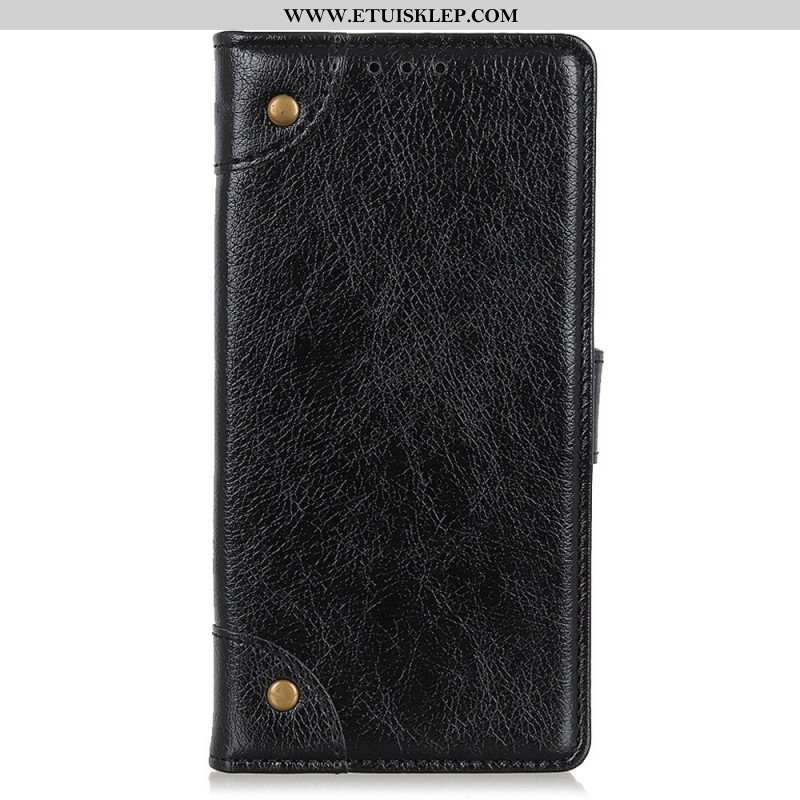 Etui Folio do OnePlus 10T 5G Nity W Stylu Vintage Ze Skóry Nappa